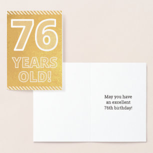 Dorée 76ème anniversaire : audacieux "76 ans !" Carte Go