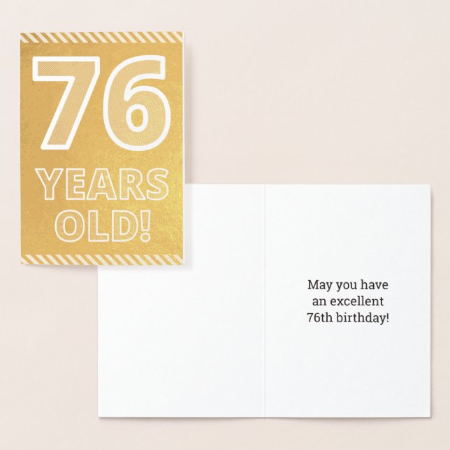 Dorée 76ème anniversaire : audacieux "76 ans !" Carte Go (Affichage)