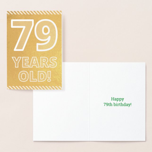 Dorée 79ème anniversaire : audacieux "79 ans !" Carte Go (Affichage)