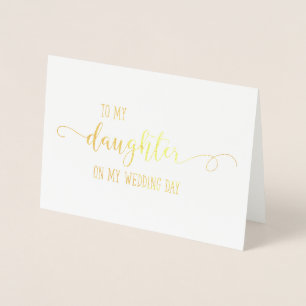 Dorée À ma fille le jour de mon mariage Carte de remerci