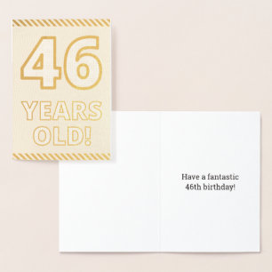 Dorée Audacieux, Huile D'Or "46 ANS !" Carte d'anniversa