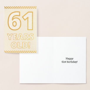 Dorée Audacieux, Huile D'Or "61 ANS !" Carte d'anniversa