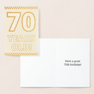 Dorée Audacieux, L'Huile D'Or "70 ANS !" Carte d'anniver
