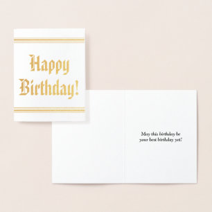 Dorée Basique, simple "Joyeux anniversaire !" Carte