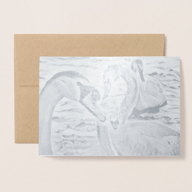 Dorée Belle volée de cygnes Carte message personnalisé (Devant avec enveloppe)