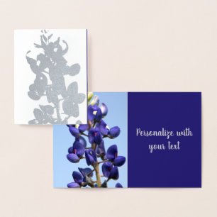 Dorée Carte à billets en argent du Texas Bluebonnet
