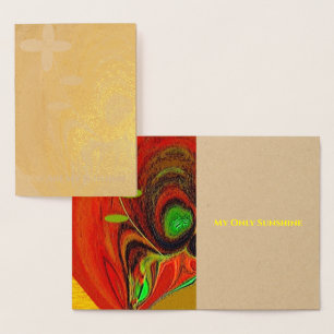 Dorée Carte à huile "Flower Out of Tree Stump"