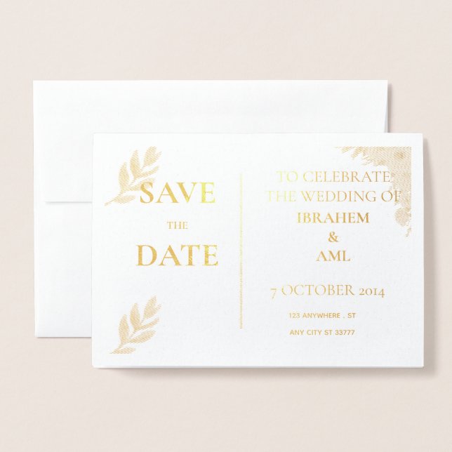 Dorée Carte Aluminium (Devant avec enveloppe)