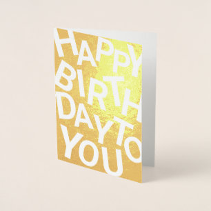 Dorée Carte d'anniversaire à lettres brouillées, Joyeux