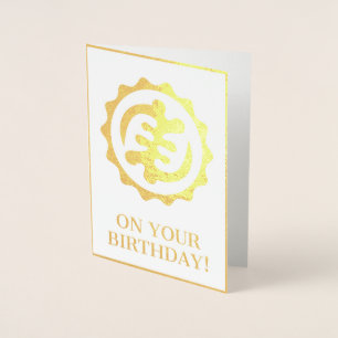 Dorée Carte d'anniversaire Adinkra Suprême