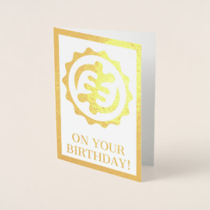 Dorée Carte d'anniversaire Adinkra Suprême