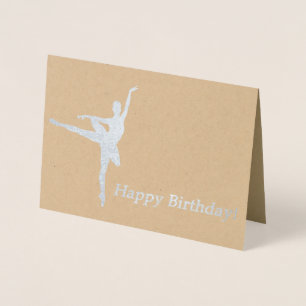Dorée Carte d'anniversaire Ballerina