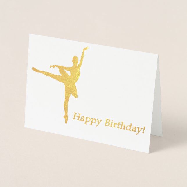 Dorée Carte d'anniversaire Ballerina (Devant)