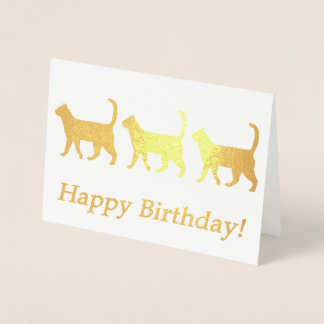 Dorée Carte d'anniversaire des chats mignons