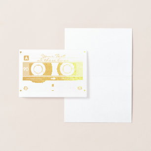 Dorée Carte de bande de cassette personnalisable, Gold F