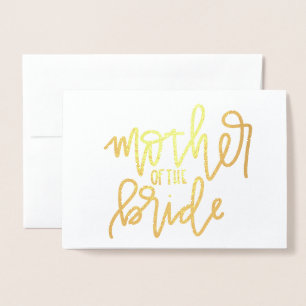 Dorée Carte de calligraphie à feuille d'or pour la mère