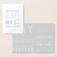 carte de félicitations de mariage en typographie.