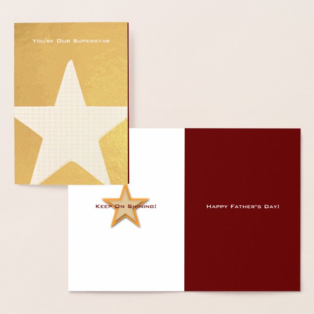 Dorée Carte de fête des pères en feuille d'aluminium (Affichage)