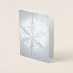 Dorée Carte de flocon à neige à huile d'argent