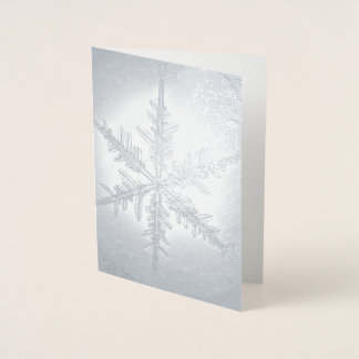 Dorée Carte de flocon à neige à huile d'argent