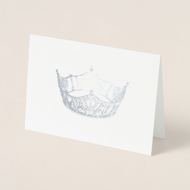 Dorée Carte de la Couronne en argent de style Miss Ameri (Devant)