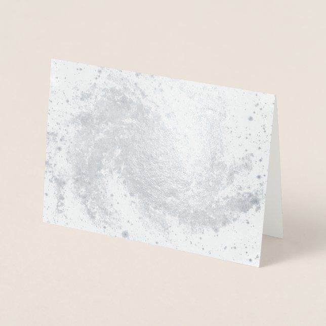 Dorée Carte de Noël Spiral Galaxy - Silver Foil (Devant)