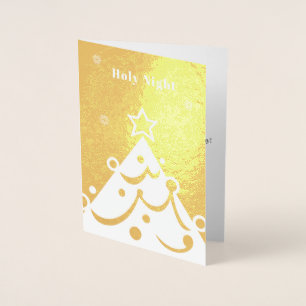 Dorée Carte de nuit sainte en papier d'aluminium