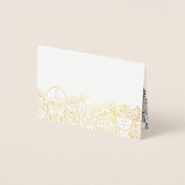 Dorée Carte de place pour bois et fríge Foil