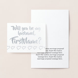 Dorée Carte de proposition de mariage pour fioul argenté