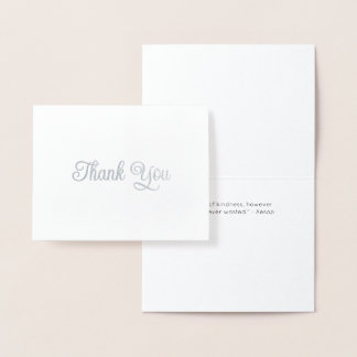 Dorée Carte de remerciement simple personnalisée en feui