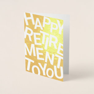 Dorée Carte de retraite aux lettres brouillées, retraite