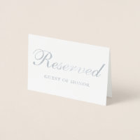 Carte de table d'invité spéciale Silver Foil réser