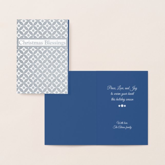 Dorée Carte de vacances Silver Foil Flakes and Circles (Affichage)