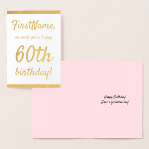 Dorée Carte de voeux de base Gold Foil 60e anniversaire
