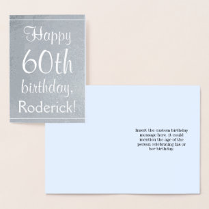 Dorée Carte de voeux de base Silver Foil 60e anniversair