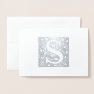 Dorée Carte de vœux élégante monogramme S Floral vinta