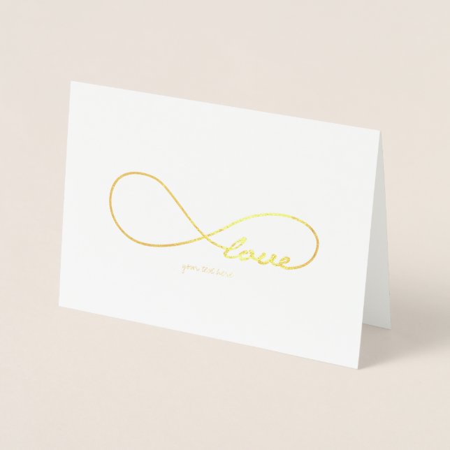 Dorée Carte de voeux Etched Gold Foil Infinity LOVE (Devant)
