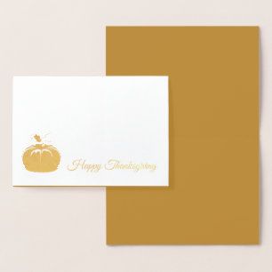 Dorée Carte de vœux - Feuille d'or - Action de grâce