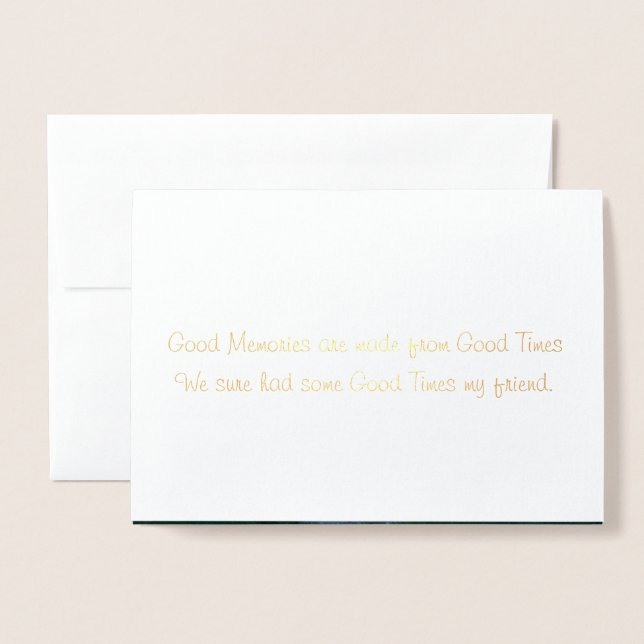 Dorée Carte de voeux "Penser à vous" (Devant avec enveloppe)