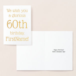 Dorée Carte de voeux pour 60e anniversaire customisée Go