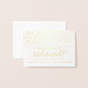 Dorée Carte Demoiselle d'Honneur - Confettis Fab Foil