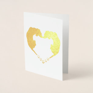 Dorée Carte Dex en forme de coeur "Puppy Love"