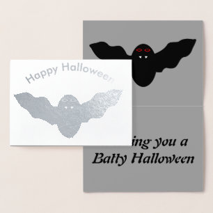 Dorée Carte d'huile de chat Vampire déplaisant Halloween
