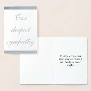 Dorée Carte élégante de Sympathie de l'huile d'argent