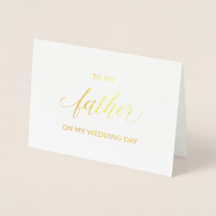 Dorée Carte Gold Foil à mon père le jour de mon mariag