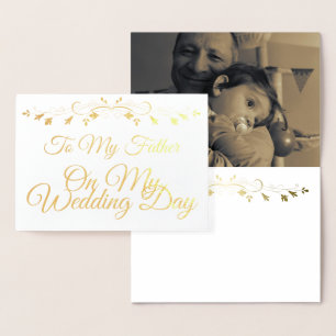 Dorée Carte Gold Foil à mon père le jour de mon mariage