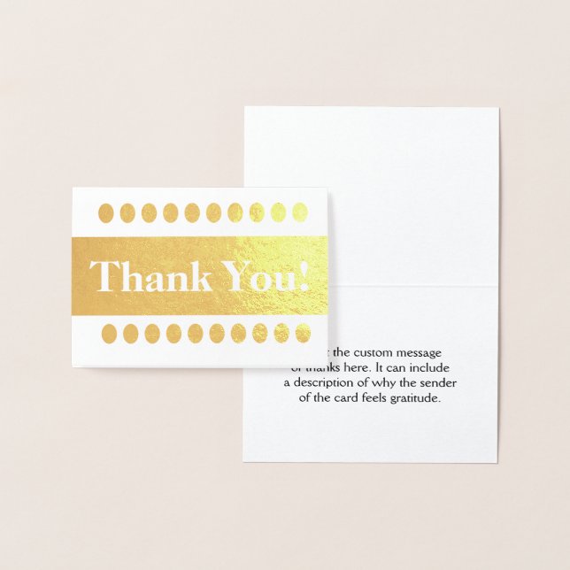 Dorée Carte « Merci ! » élégante avec feuille d'or (Affichage)