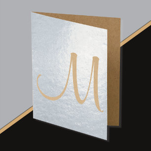 Dorée Carte Monogramme initiale vierge à l'intérieur de