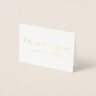 Dorée Carte pour notes Merci or simple