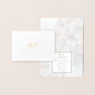 Dorée Carte RSVP mariage Foil Cherry Blossom
